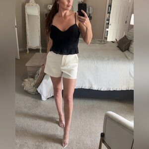 Express Black Pleated Ruffle Cami Top XS